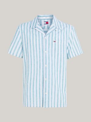 Camp-Collar Striped Organic Cotton-Poplin Pyjama Shirt