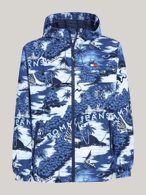 Hawaiian Print Chicago Windbreaker | Purple | Tommy Hilfiger