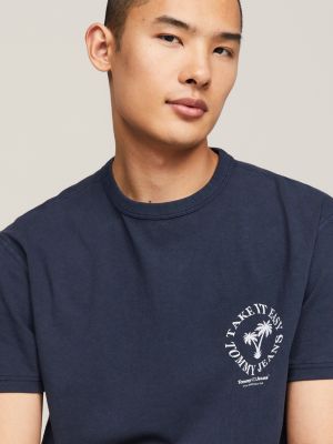 Tommy Hilfiger Back Print Tee In Peach Dusk