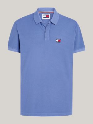 Regular fit polo met badge Blauw Tommy Hilfiger