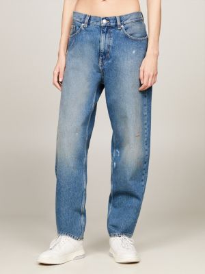 denim genderneutrale tapered jeans für herren - tommy jeans