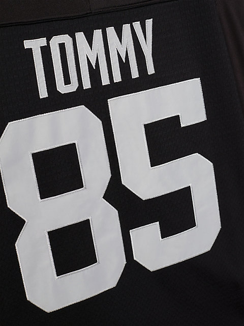 black tommy remastered dual gender mesh jersey oversized t-shirt for men tommy jeans