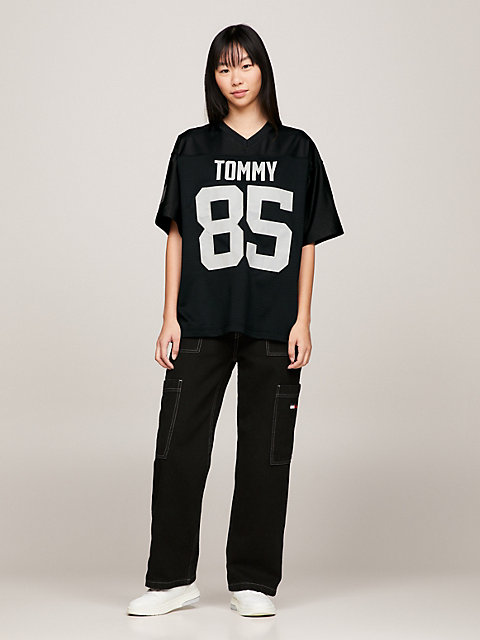black tommy remastered genderneutrales oversized fit t-shirt für herren - tommy jeans