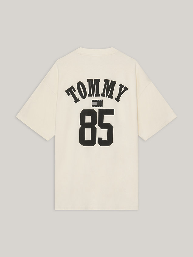white tommy remastered 1985 relaxed uniseks t-shirt voor heren - tommy jeans