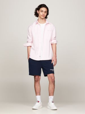 blue relaxed fit sweat-shorts mit logo-grafik für herren - tommy jeans