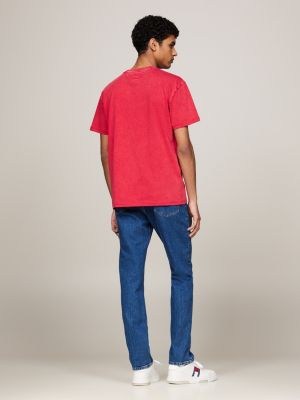 t-shirt archive à logo rouge pour hommes tommy jeans