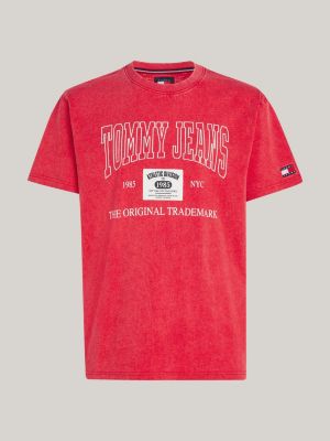 t-shirt archive à logo rouge pour hommes tommy jeans