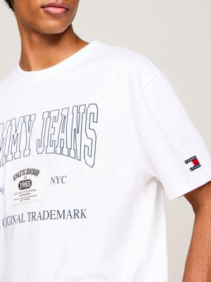 t-shirt archive à logo blanc pour hommes tommy jeans