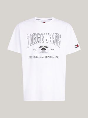 t-shirt archive à logo blanc pour hommes tommy jeans