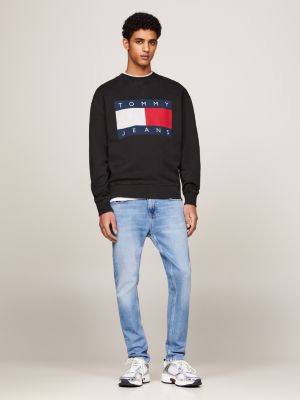 Oversized Flag Relaxed Fit Sweatshirt | Black | Tommy Hilfiger