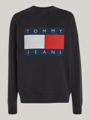 Oversized Flag Relaxed Fit Sweatshirt | Black | Tommy Hilfiger