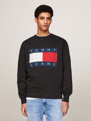 Oversized Flag Relaxed Fit Sweatshirt | Black | Tommy Hilfiger