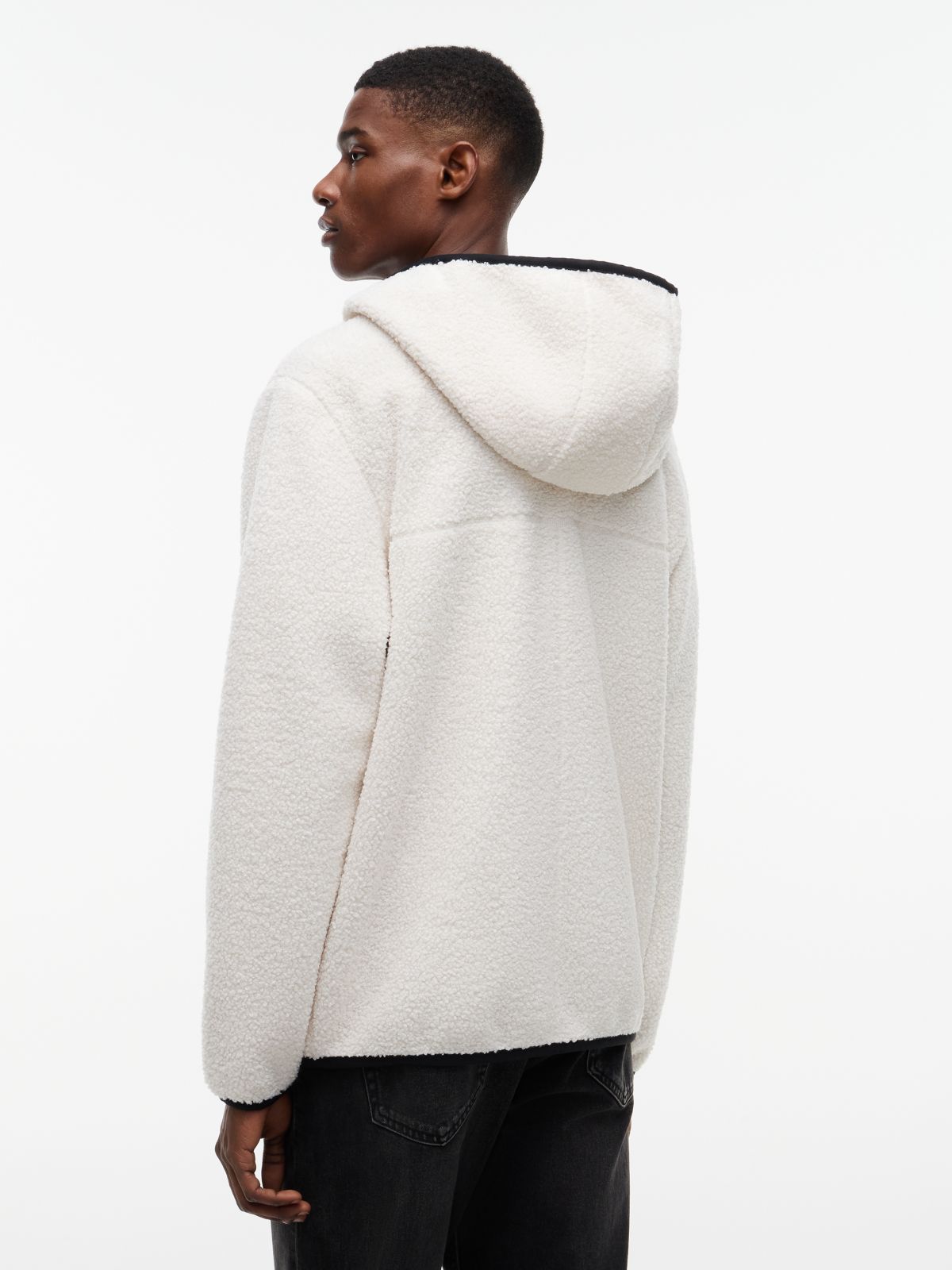Badge Teddy Jacket — Beige