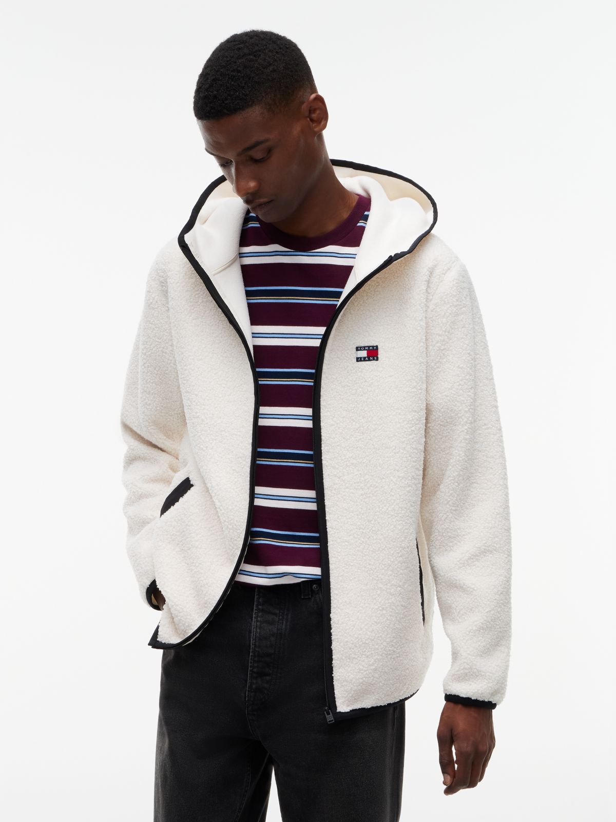 Badge Teddy Jacket — Beige