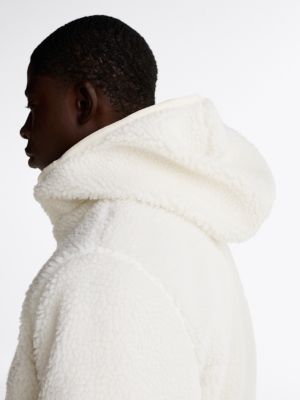 sudadera con capucha y parche de tommy beige de hombres tommy jeans