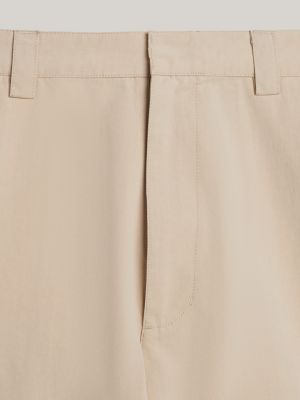 beige dual gender wide leg cargo shorts for men tommy jeans