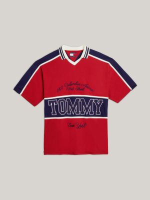 Dual Gender Colour-Blocked Logo Polo | Red | Tommy Hilfiger