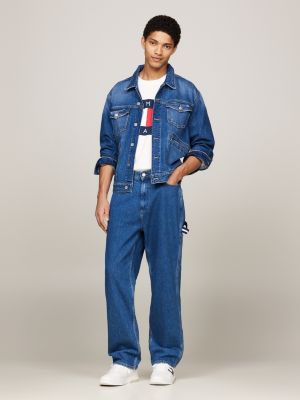 jeans carpenter archive baggy fit blu da uomini tommy jeans