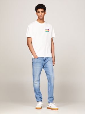 jeans austin classic slim fit affusolati blu da uomini tommy jeans