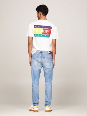 jeans austin classic slim fit affusolati blu da uomini tommy jeans