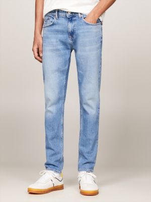 jeans austin classic slim fit affusolati blu da uomini tommy jeans