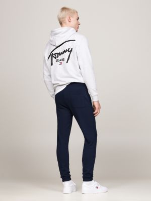 jogging slim à chevilles resserrées et logo bleu pour hommes tommy jeans