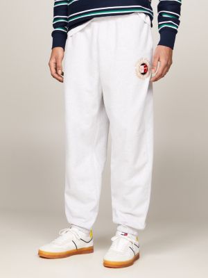 grey prep explorer logo relaxed joggers for men tommy jeans