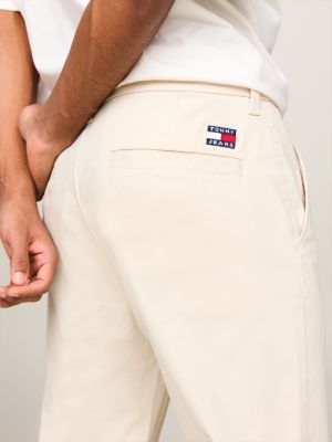 pantaloni chino austin slim fit leggeri beige da uomini tommy jeans