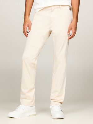 pantaloni chino austin slim fit leggeri beige da uomini tommy jeans