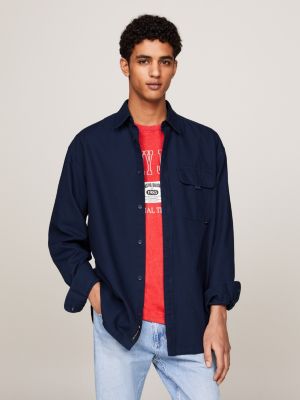 Varsity Back Logo Relaxed Fit Shirt | Blue | Tommy Hilfiger
