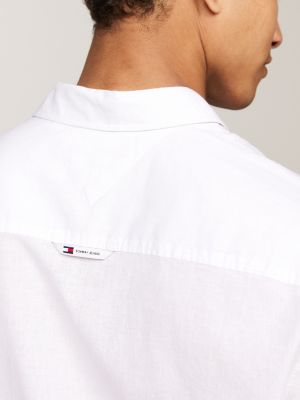 white short sleeve regular fit shirt for men tommy jeans