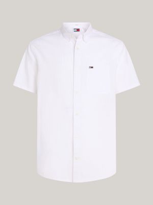 white short sleeve regular fit shirt for men tommy jeans