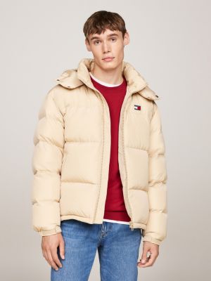 chaqueta alaska acolchada de plumón beige de hombres tommy jeans