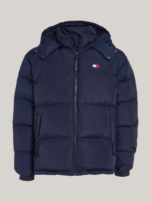 blau daunengefüllte alaska puffer-jacke für herren - tommy jeans