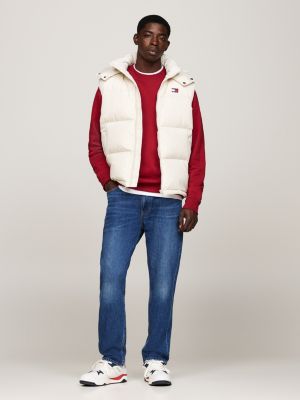 white down zip-thru alaska vest for men tommy jeans