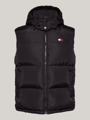 doudoune sans manches alaska zippée noir pour hommes tommy jeans