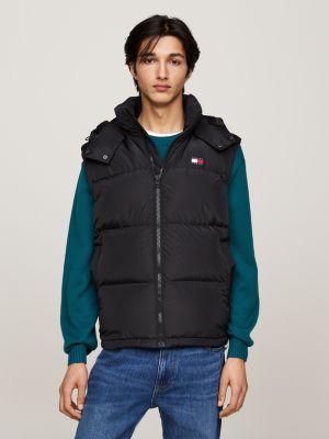 doudoune sans manches alaska zippée noir pour hommes tommy jeans