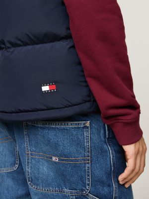 doudoune sans manches alaska zippée bleu pour hommes tommy jeans