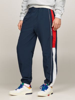 blue tommy jeans international games color block-jogginghose mit bündchen für herren - tommy hilfiger