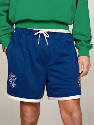 blue tommy jeans international games shorts mit logo für herren - tommy hilfiger