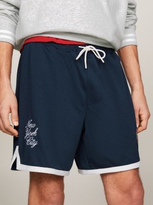 blue tommy jeans international games shorts mit logo für herren - tommy hilfiger