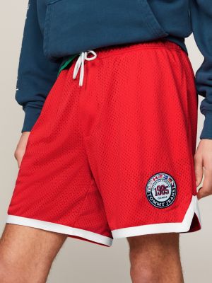 red tommy jeans international games shorts mit logo für herren - tommy hilfiger