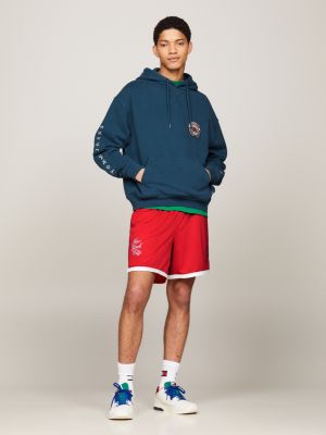 red tommy jeans international games shorts mit logo für herren - tommy hilfiger