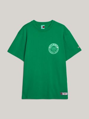 green tommy jeans international games t-shirt mit logo für herren - tommy hilfiger