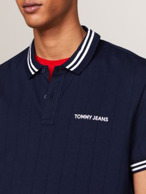 blue classic varsity stripe polo for men tommy jeans