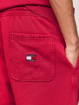 red archive basketball sweat shorts for men tommy jeans