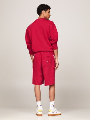 red archive basketball sweat shorts for men tommy jeans