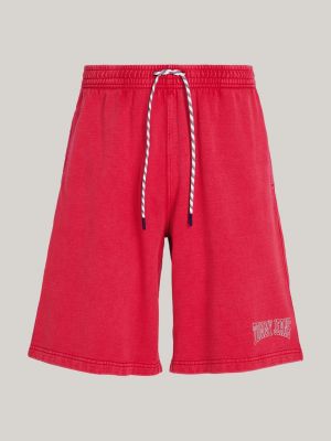 red archive basketball sweat shorts for men tommy jeans