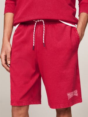 red archive basketball sweat shorts for men tommy jeans