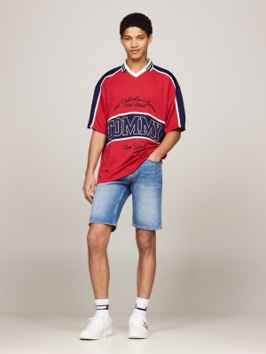 blue scanton faded denim shorts for men tommy jeans